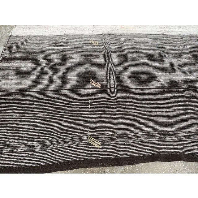 Charcoal Galerie Shabab Collection Mid-20th Century Handmade Turkish Flatweave Kilim Accent Rug For Sale - Image 8 of 10