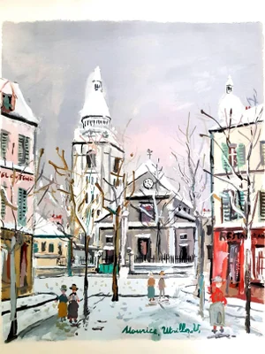 Inspired Village of Montmartre - Pochoir 1950