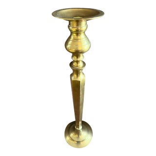 Vintage Brass Tall Candlestick Holder 18” For Sale