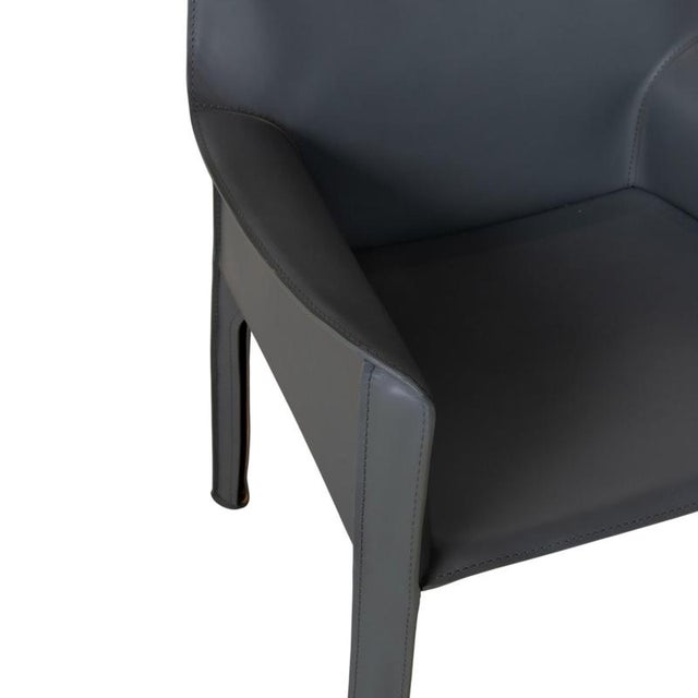Gray CAB 413 Chairs in Grey Leather by Mario Bellini for Cassina, Set of 4 For Sale - Image 8 of 18