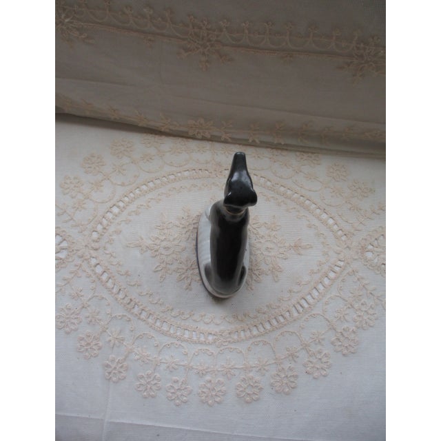 Ceramic Antique Whippet Dog on a Blue & White Pillow Porcelain Figurine For Sale - Image 7 of 8