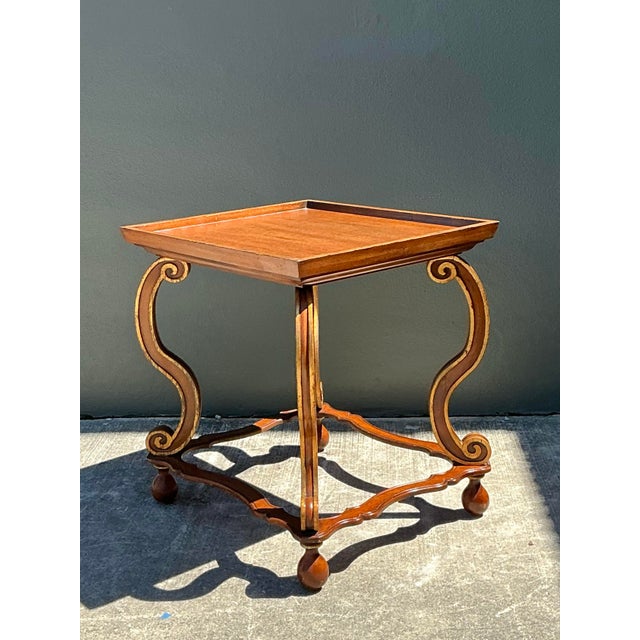 Vintage Gilt Tipped Side Table For Sale - Image 9 of 12