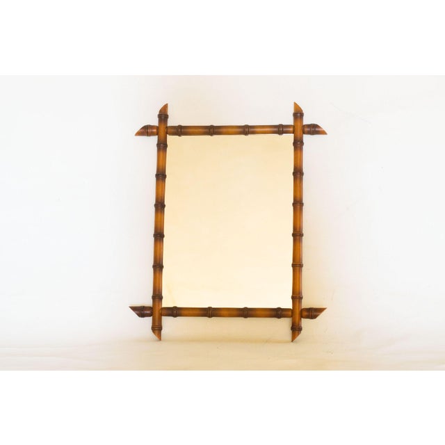 French Decorative Wall Mirror in Faux Bamboo, 1920s For Sale - Image 14 of 14