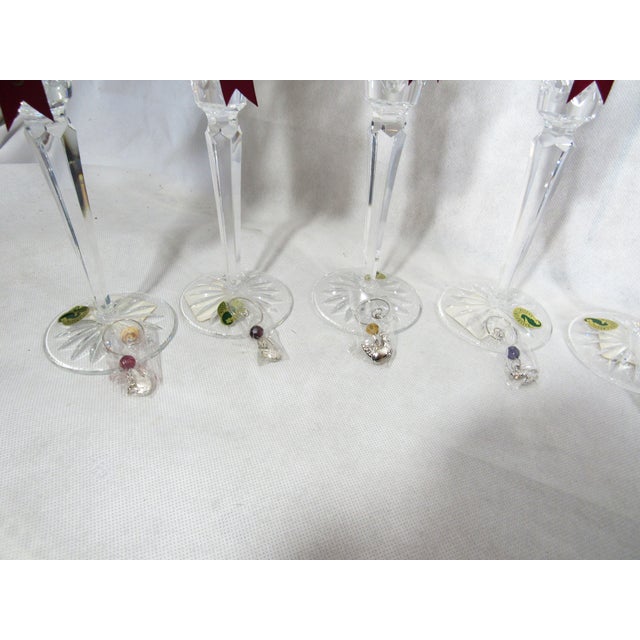 Late 20th Century Vintage "12 Days of Christmas" Waterford Lead Crystal Glasses in Boxes + Charms - 12 pcs For Sale - Image 5 of 17