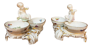 Porcelain Salt Cellars by Rotschild for Herend, Hungary, 1960s, Set of 2