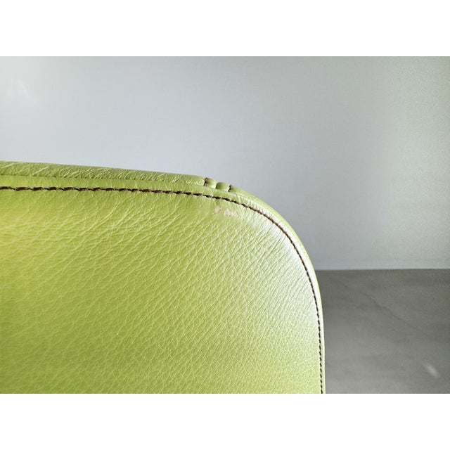 Moroso Leather Armchair in Green from Patricia Urquiola For Sale - Image 6 of 9