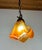 1980s Vintage Murano Amber Glass Pendant, Italian Art Glass Hanging Light With Warm Diffused Glow For Sale - Image 5 of 15
