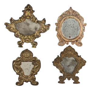 Antique Altar Cards in Bronze,19th Century, Set of 4