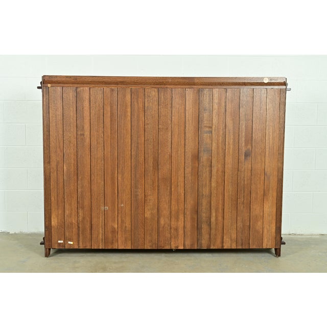 Stickley Mission Oak Arts & Crafts Triple Bookcase For Sale - Image 10 of 13