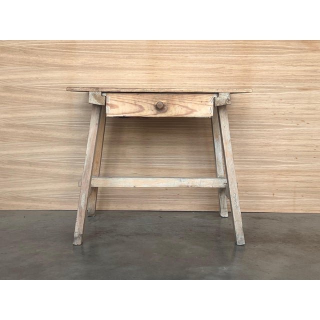 Early 19th Century Spanish Baroque Bleached Side Table with Drawer For Sale - Image 17 of 18