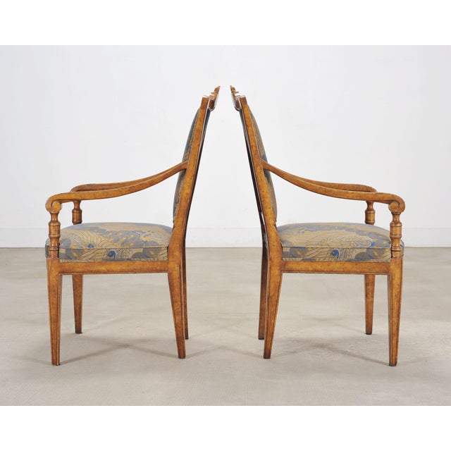Wood Set of Ten Minton-Spidell Rizzoli Regency Style Dining Armchairs For Sale - Image 7 of 18
