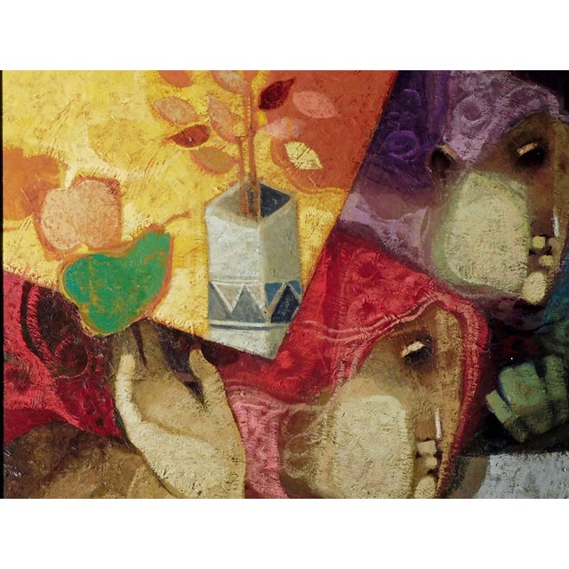 Sunol Alvar "La Flautista en Grapa" Art Oil Painting with Custom Frame Hand Signed For Sale In Denver - Image 6 of 8