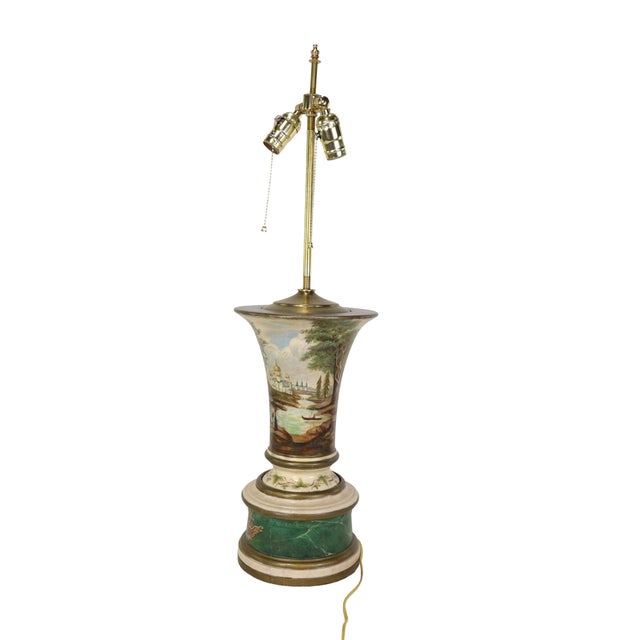 A Vintage Early 20th-Century Hollywood Regency-Style Wooden Vase Lamp For Sale - Image 4 of 11