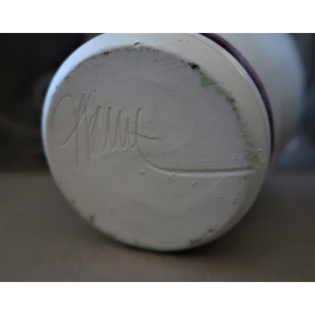 1980s Studio Pottery Vase California Art Pottery Modern Vase Contemporary Vase Signed For Sale - Image 5 of 7