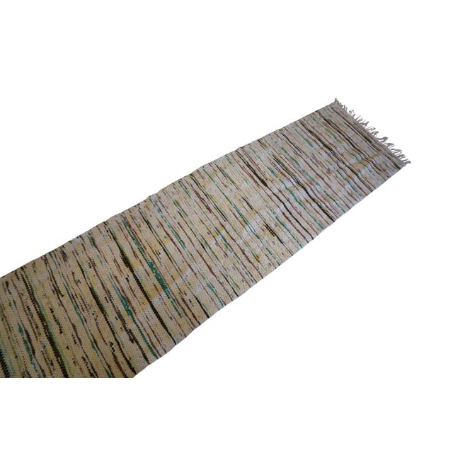Vintage Swedish Handwoven Rag Rug in Light Tones, 1960s For Sale - Image 6 of 9