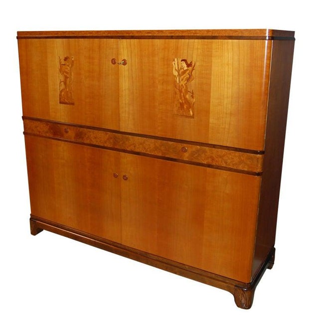 Swedish Art Deco Intarsia Storage, Bar Cabinet For Sale - Image 11 of 11