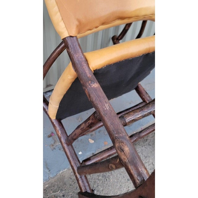 Brown Old Hickory Barrel Back Rocking Chair For Sale - Image 8 of 11