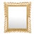 Giltwood Italian 1950s Carved Petal Themed Frame Midcentury Mirror For Sale