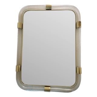 Scenographic Italian Torciglione-Torchon Murano Glass Wall Mirror by Simoeng for Simoeng For Sale