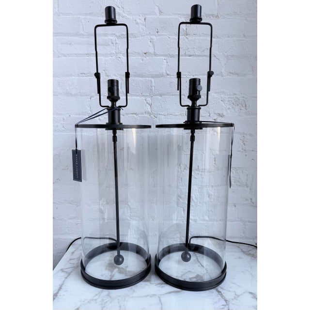 2020s Ralph Lauren Modern Glass and Bronze Table Lamps, Pair For Sale - Image 5 of 8