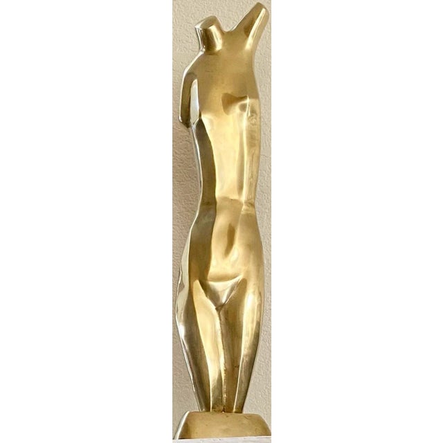 Brass Nude Sculpture by Listed Artist Emiel De Block For Sale - Image 10 of 10