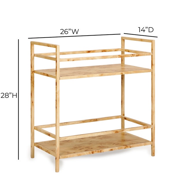 Destin Natural Burl Designer Bar Cart For Sale In Los Angeles - Image 6 of 6