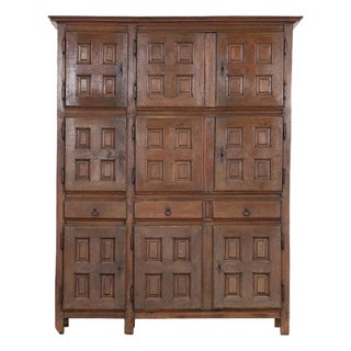 Large 18th Century French Oak Housekeepers Cupboard, 1760s For Sale