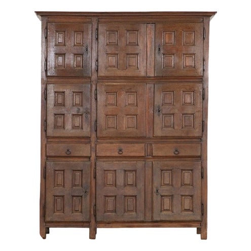 Large 18th Century French Oak Housekeepers Cupboard, 1760s For Sale