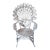Vintage White Wicker and Rattan Sweetheart Fiddlehead Peacock Chair For Sale