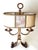 Large Florentine Gilt Iron Two-Light Table Lamp with Leather and Tapestry Shade, 1950s For Sale - Image 3 of 18