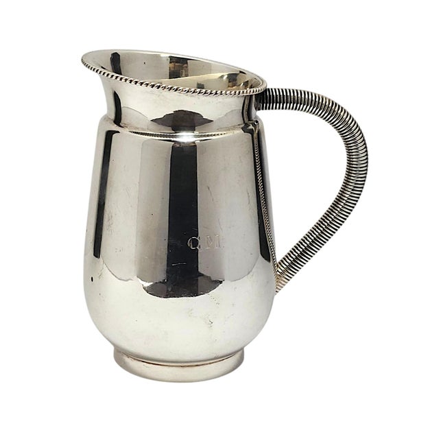 Mid-20th Century Prata Régia 90 Brazilian Silverplate Rope-Rim Pitcher For Sale - Image 9 of 14