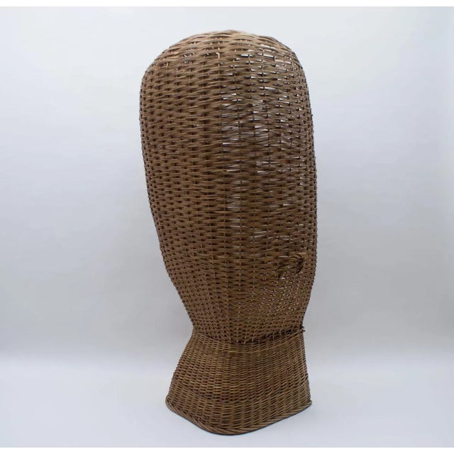 Wood Large Italian Rattan Lounge Chair, 1970s For Sale - Image 7 of 18