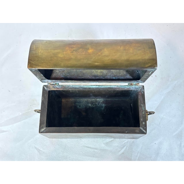 1990s Vintage Brass Table Casket For Sale - Image 9 of 10