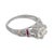 2020s Art Deco Style Gia 1.63 Old European Cut Diamond Ruby Platinum Engagement Ring, Size 6.75 For Sale - Image 5 of 8