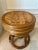 1960s Vintage Italian Round Rattan Bamboo and Cane Stool With Woven Top For Sale - Image 5 of 13