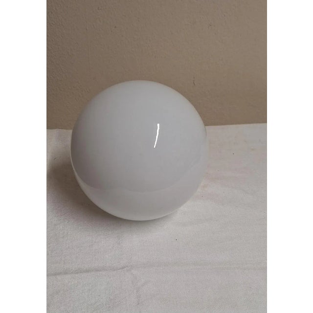 Antique German Wall Lamp with White Porcelain Base and Opaque White Glass Shade, 1930s For Sale - Image 6 of 7