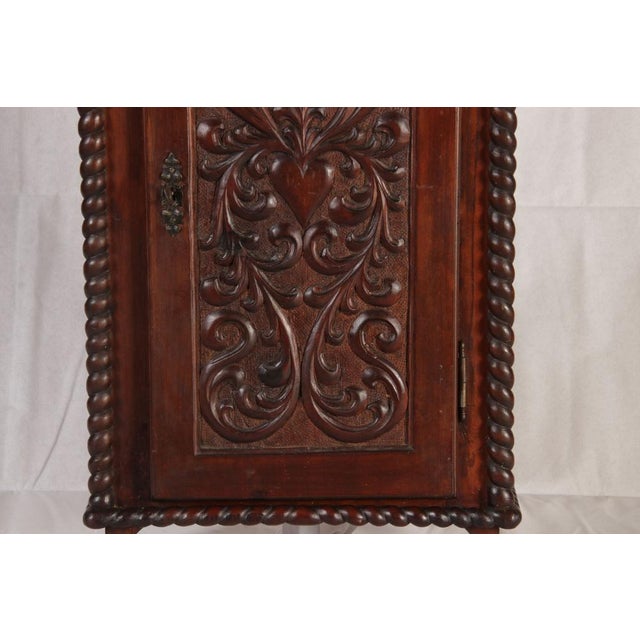 Antique Walnut Wall Cabinet, 1900 For Sale - Image 11 of 18