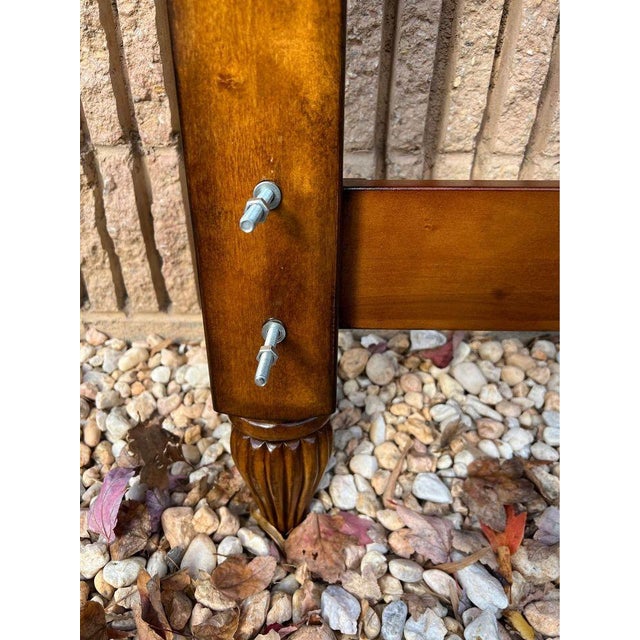 Drexel-Heritage Flame Mahogany and Cherry Queen Bed Headboard and Footboard For Sale - Image 9 of 10