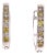 14 Karat White Gold Latch Back Earrings With White and Yellow Diamonds For Sale