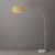 Mid-Century Modern 1960s 92" Mid Century Modern Morelli Floor Lamp - Satin Nickel Finish, White Marble Base, Avocado Linen Shade, Dimmable For Sale - Image 3 of 4