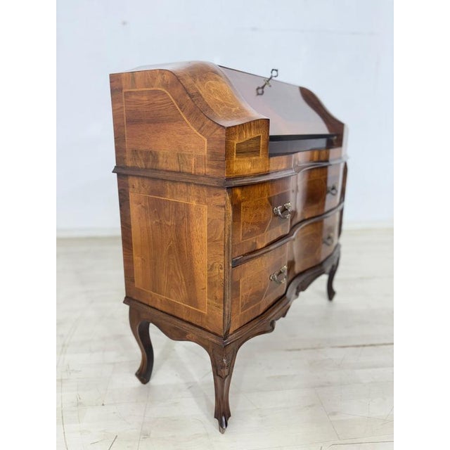 Baroque Writing Desk with Inlays, 1800s For Sale - Image 5 of 10