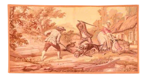 Late 19th Century Antque Pictorial French Tapestry