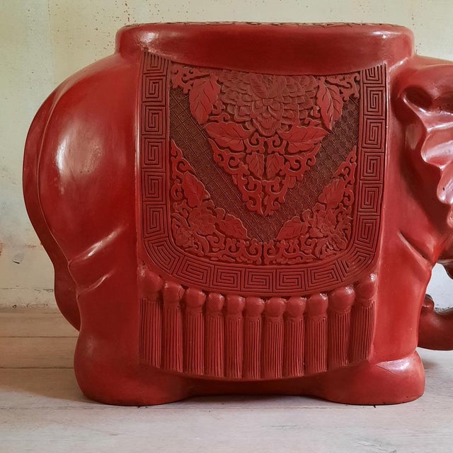 Paint Chinese Lacquered Elephant, 1970s For Sale - Image 7 of 9