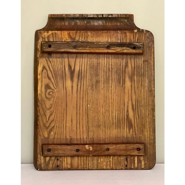 19th Century Primitive Large Hand-Crafted Solid Oak Drain Board For Sale - Image 4 of 12