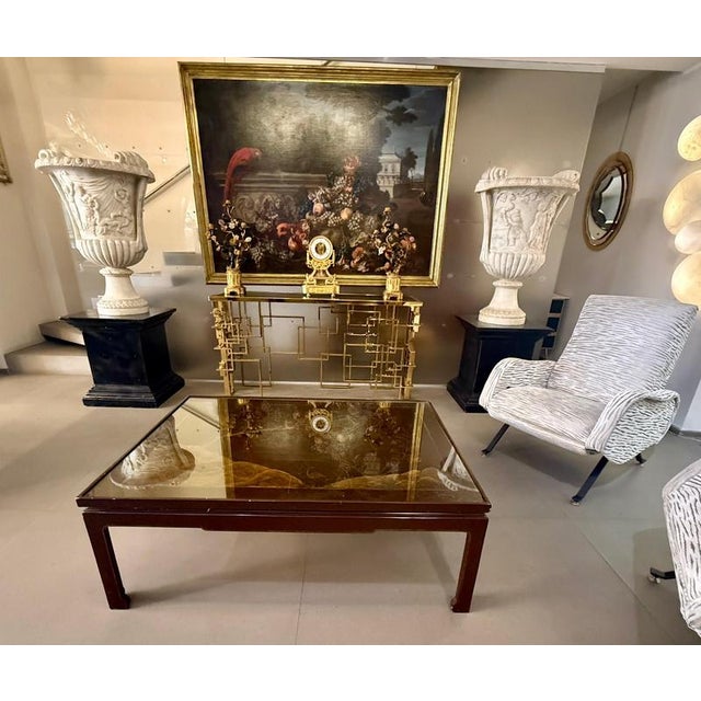 Wood Square Red Lacquered Chinoiserie Occasional Table, 1960 For Sale - Image 7 of 13