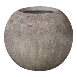 1960s French Concrete Ball Planter, X-Large For Sale