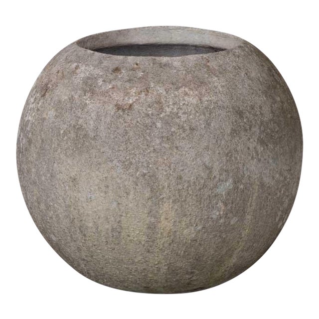 1960s French Concrete Ball Planter, X-Large For Sale
