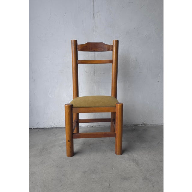 Wood Vintage 1970s Minimalist Solid Pine Dining Chairs - Set of 8 For Sale - Image 7 of 10