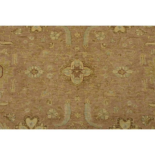 Ziegler Rug 9′ X 12’5” Brown Wool Traditional Hand-Knotted Oriental Carpet For Sale In Philadelphia - Image 6 of 15