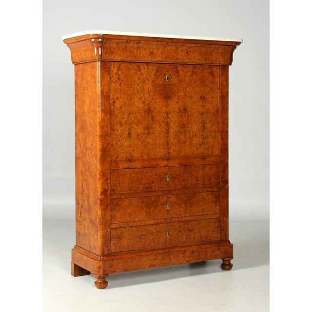 Antique french louis-philippe secretary desk france figured ash c. 1840 dimensions: h x w x d: 140 x 102 x 41 cm : a...